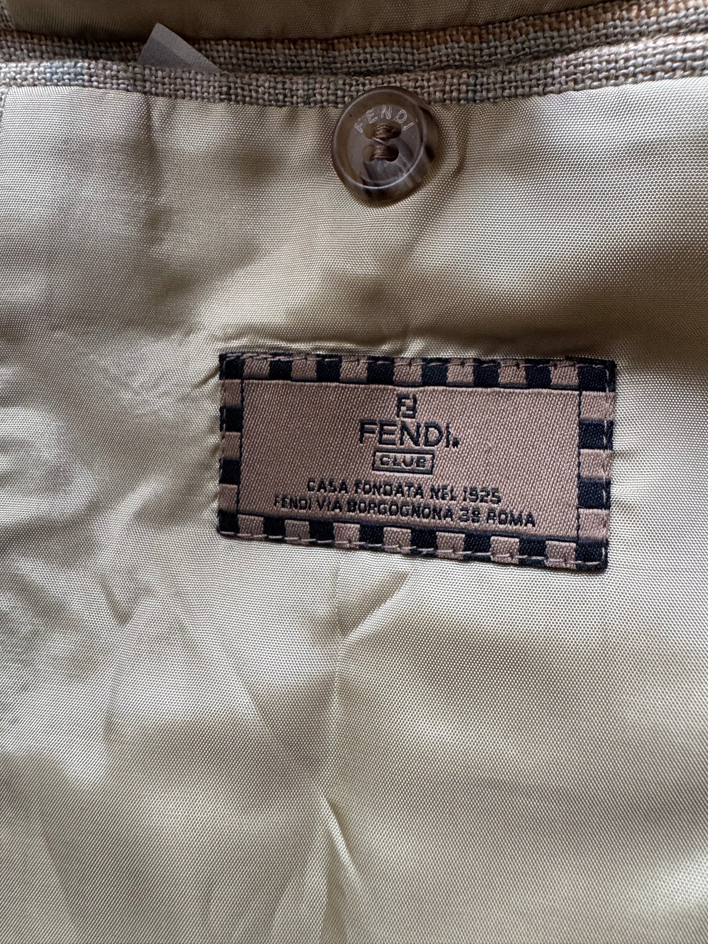 Vintage FENDI Check Tailored Blazer - 100% Linen