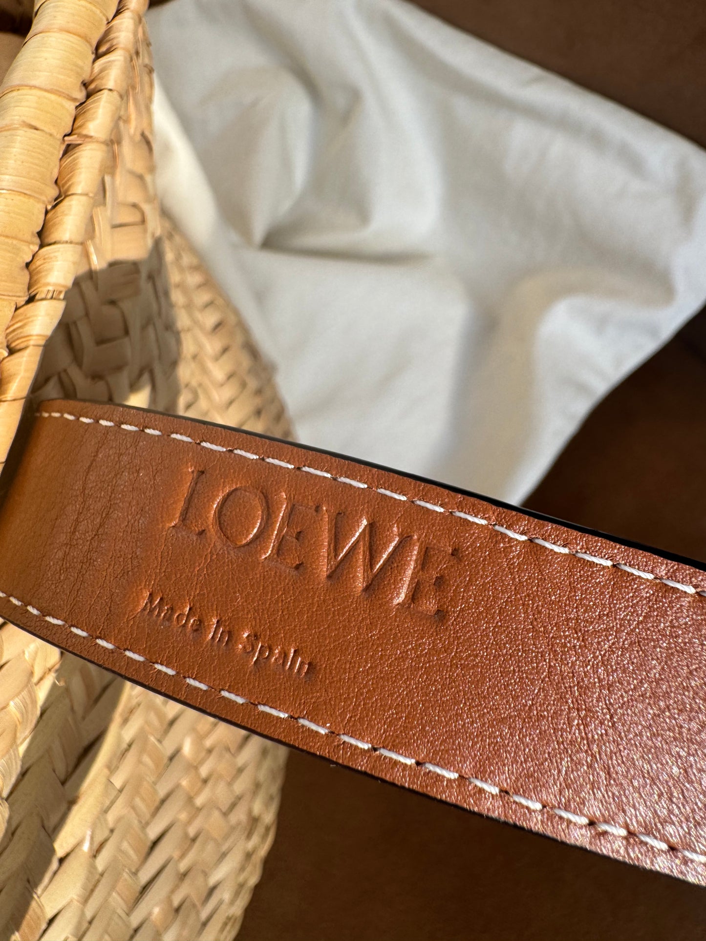 Loewe Leather Trim Basket Bag