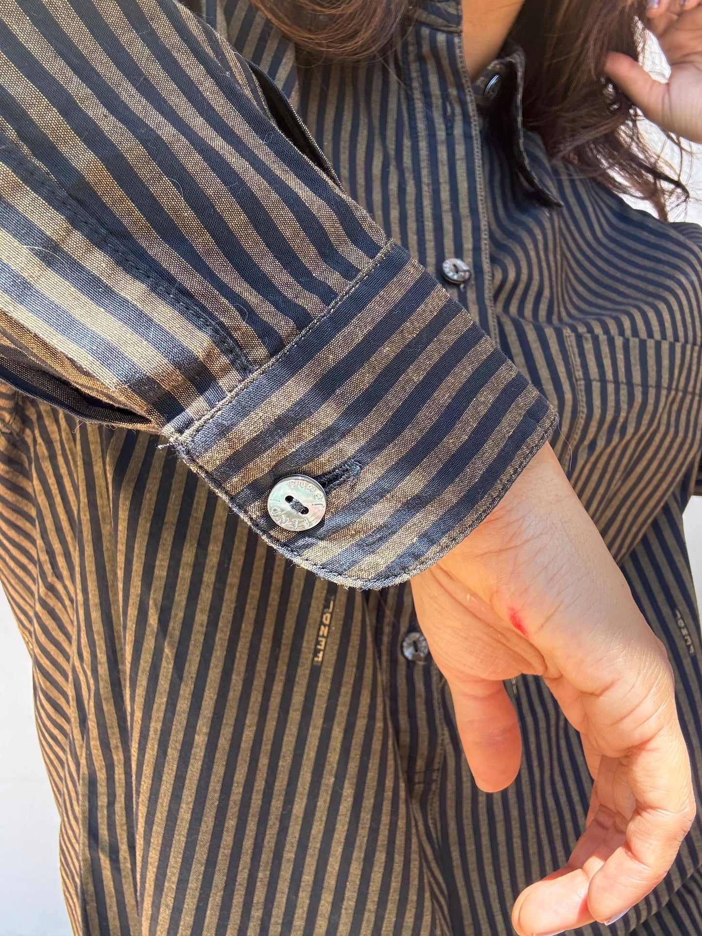 90's Vintage FENDI Striped Shirt