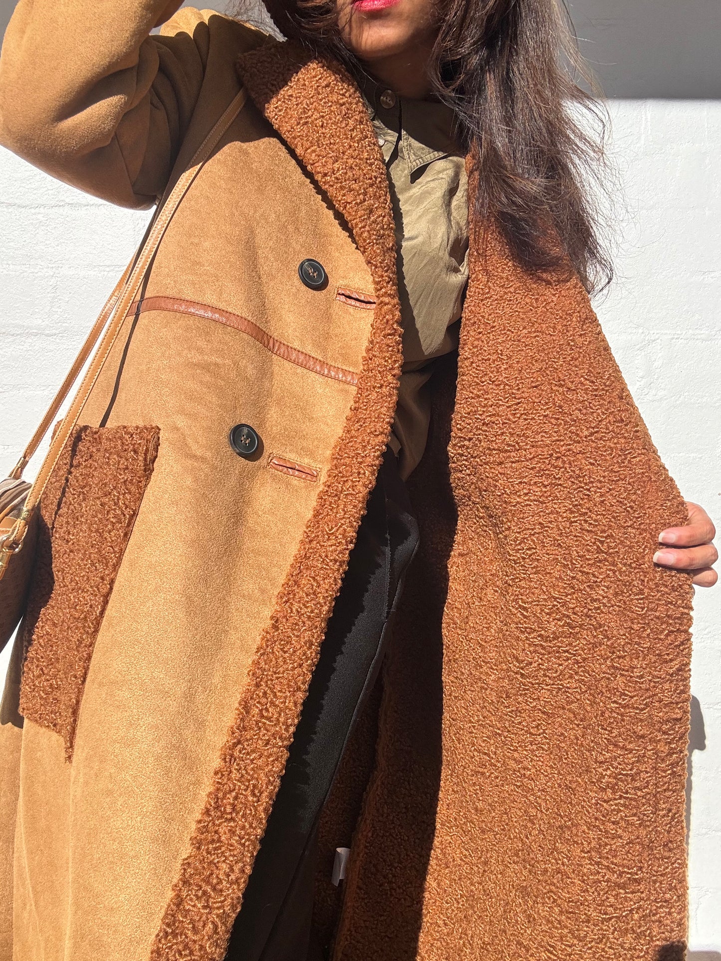 Shearling Coat - Brown