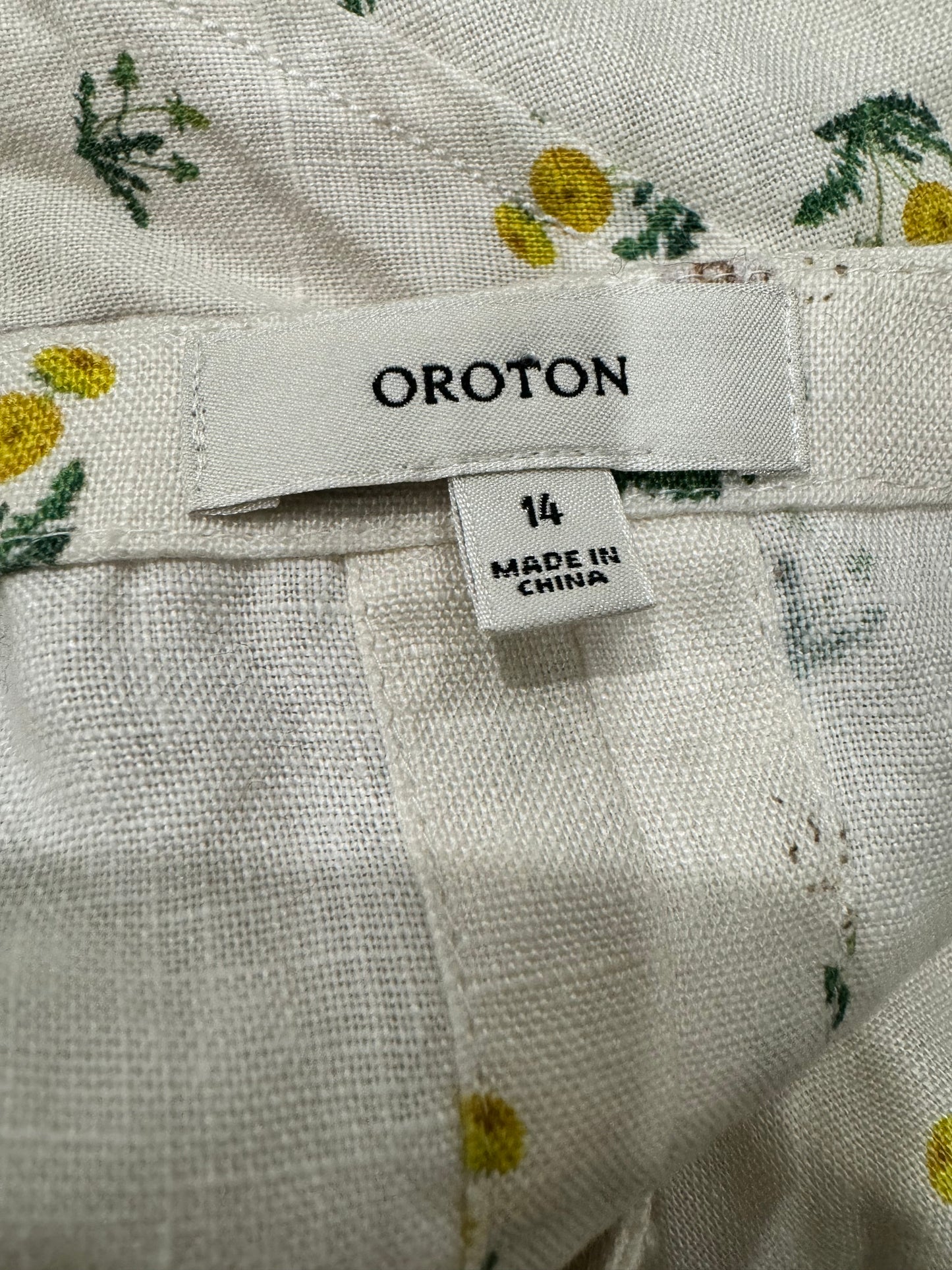 Oroton Printed Linen Blouse