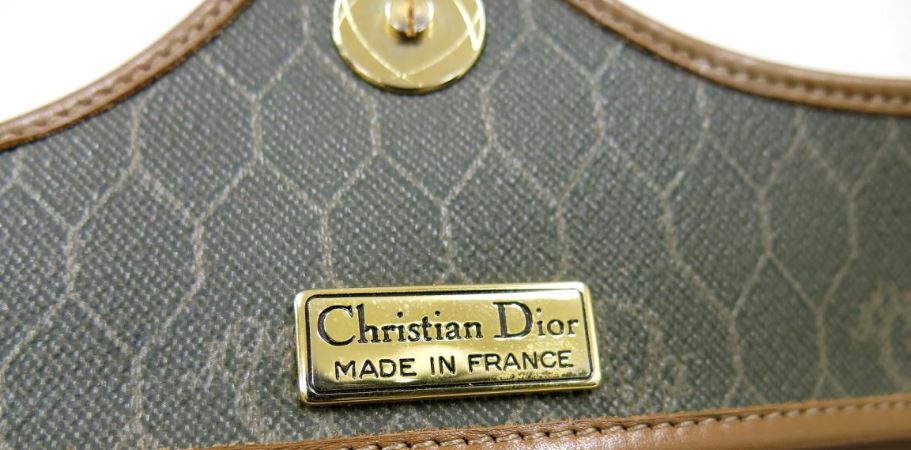 Vintage Christian Dior Brown Honeycomb Crossbody Bag