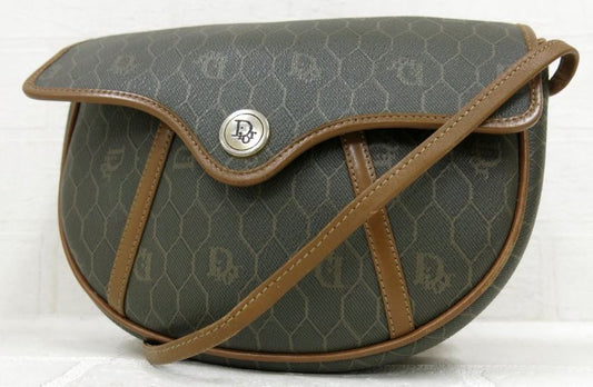 Vintage Christian Dior Brown Honeycomb Crossbody Bag