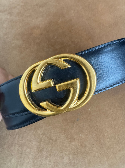 Vintage GUCCI Interlocking Leather Belt