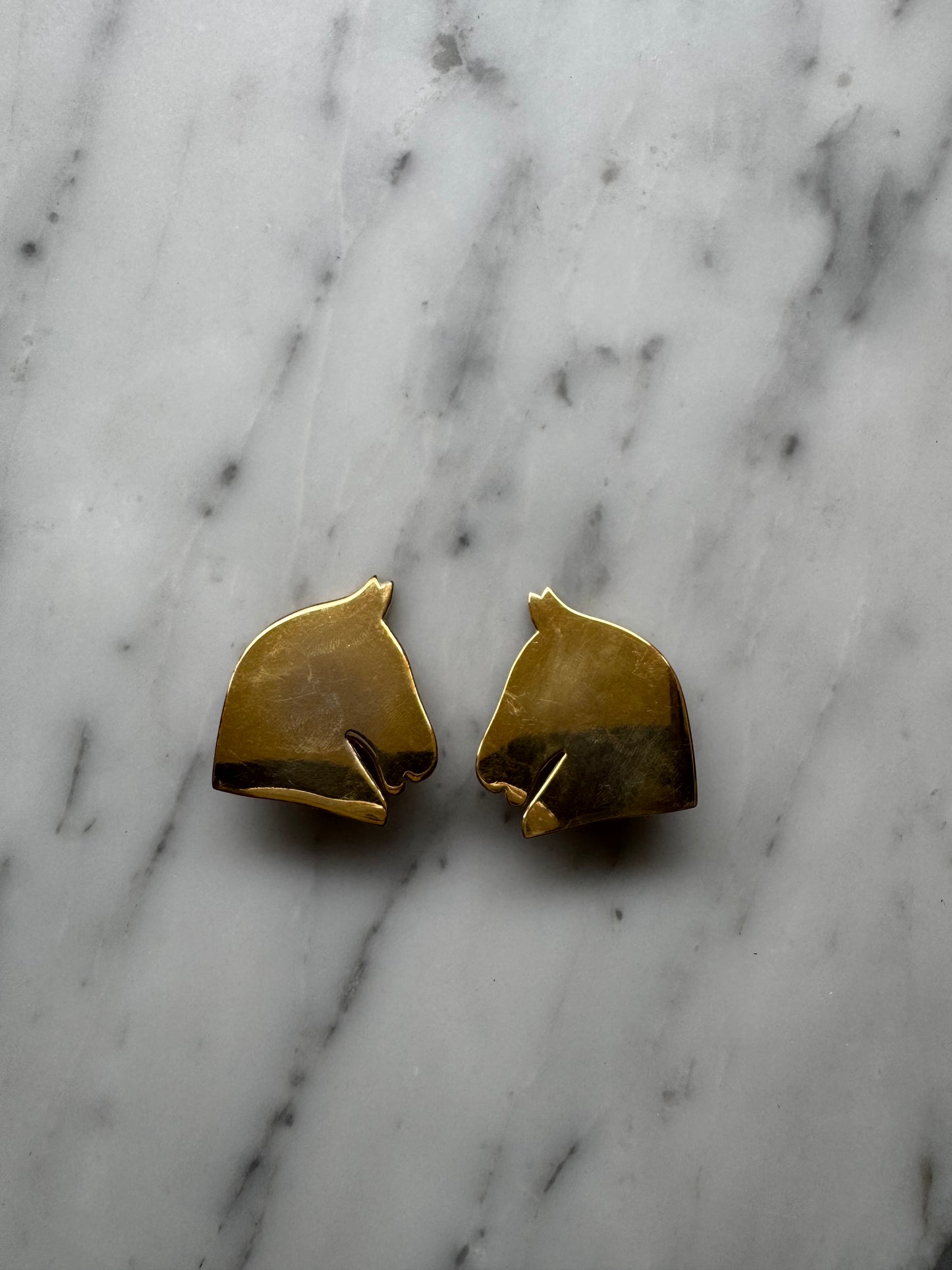 Rare Vintage Hermes Horse Motif Earrings