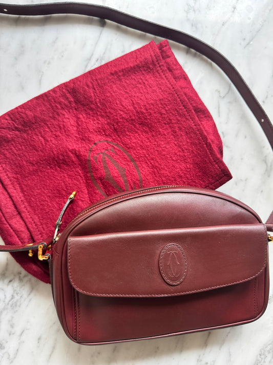 Cartier - Must de Cartier Leather Crossbody Bag Bordeaux