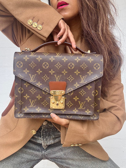 Authentic Louis Vuitton Monogram Monceau Hand Bag