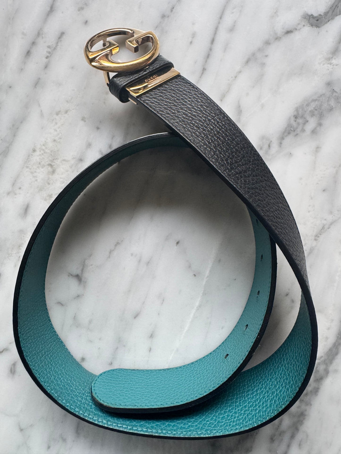 Vintage GUCCI Interlocking Leather Belt