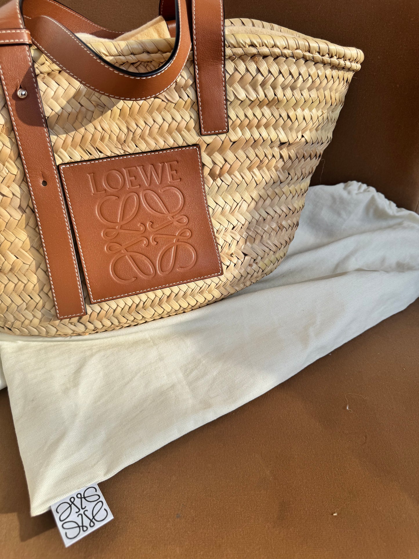 Loewe Leather Trim Basket Bag