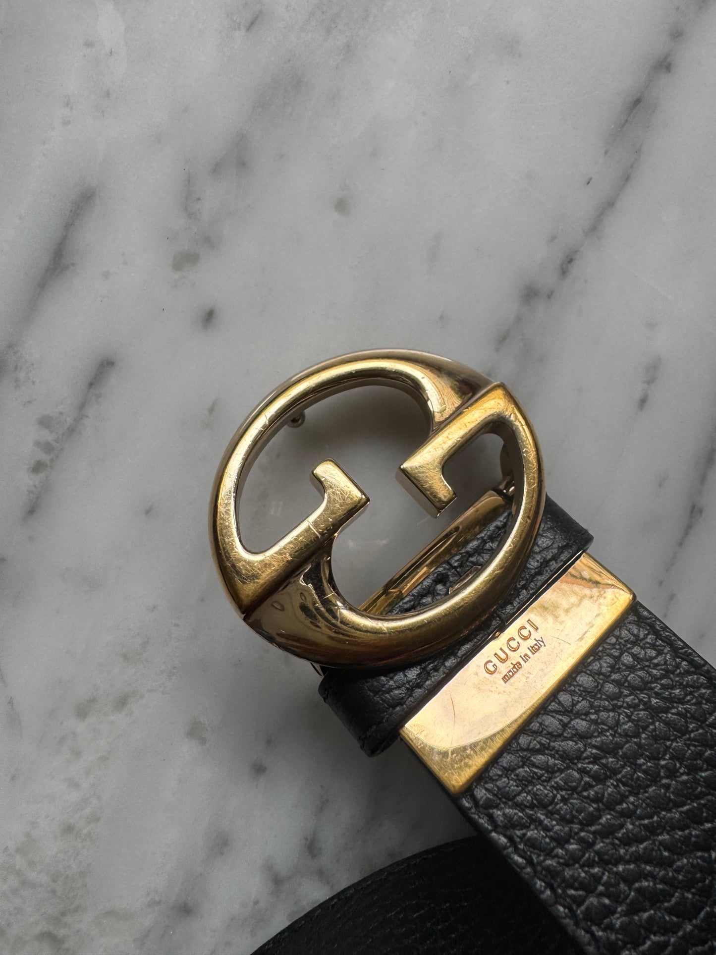 Vintage GUCCI Interlocking Leather Belt