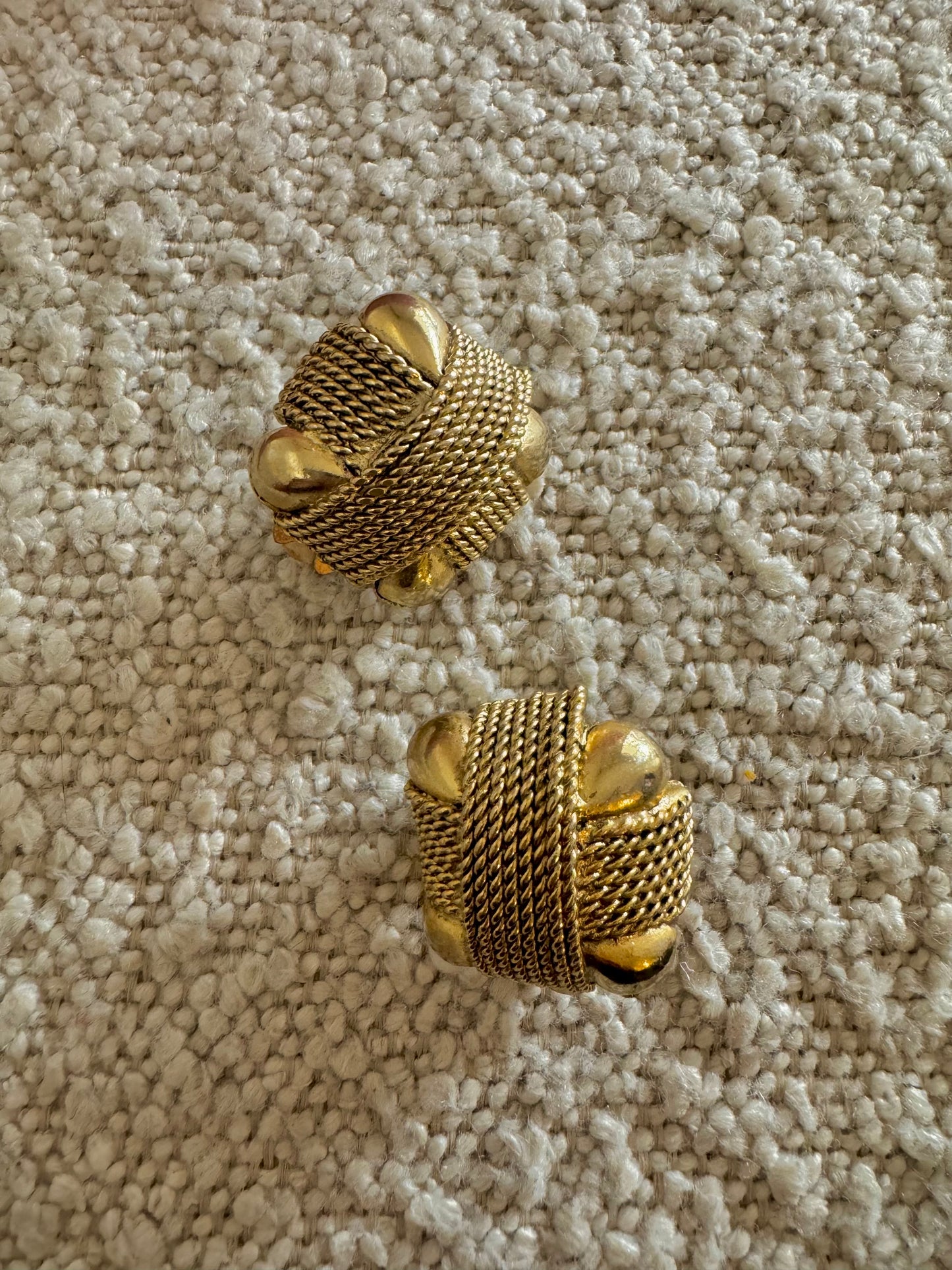 Vintage 90's Gold Plated Rope Earrings