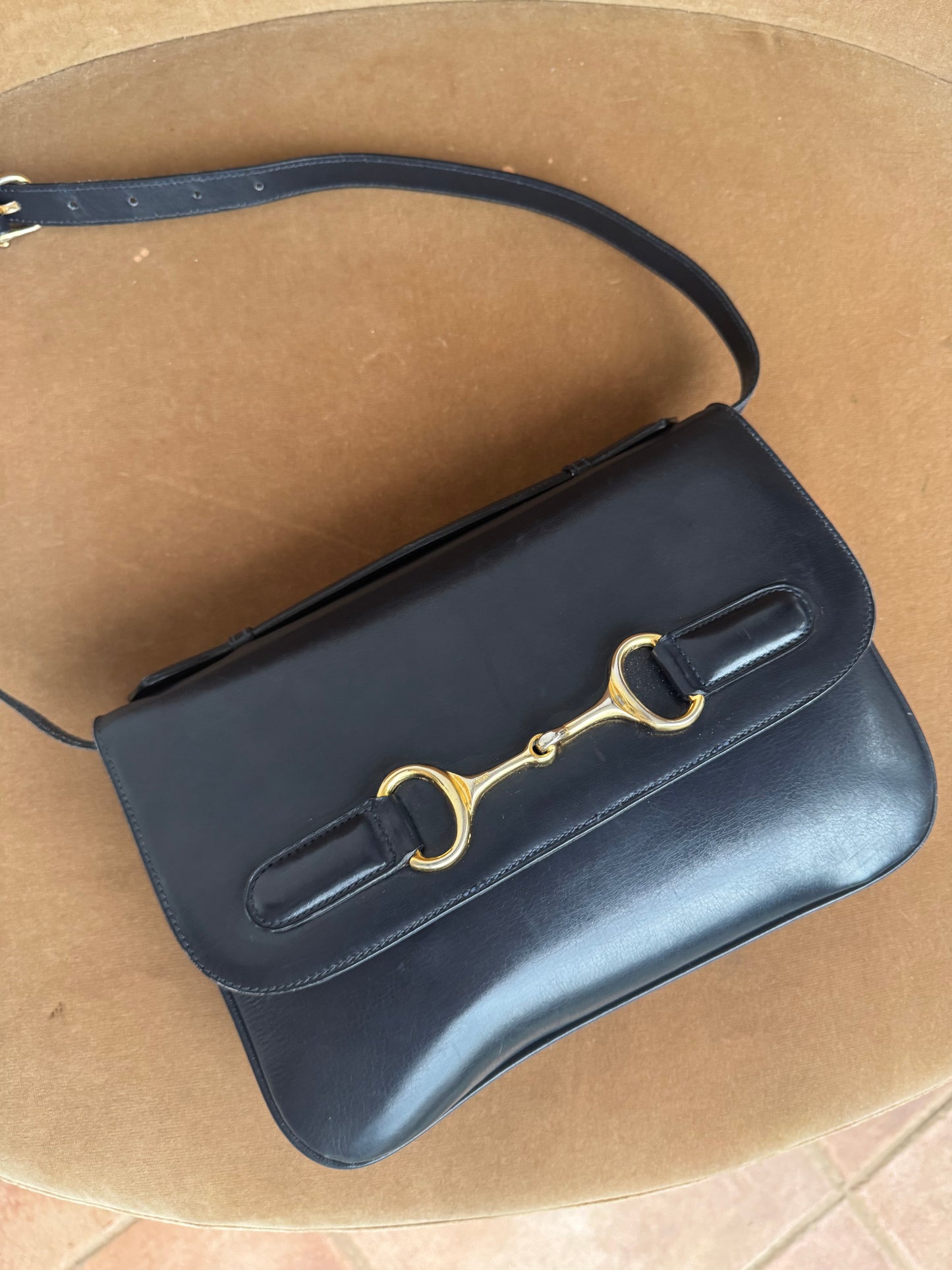 Vintage Céline Horsebit Leather Shoulder Bag