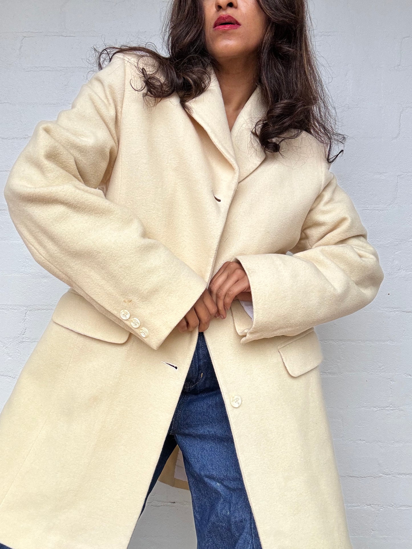 Vintage Esprit Padded Cashmere Blend Coat