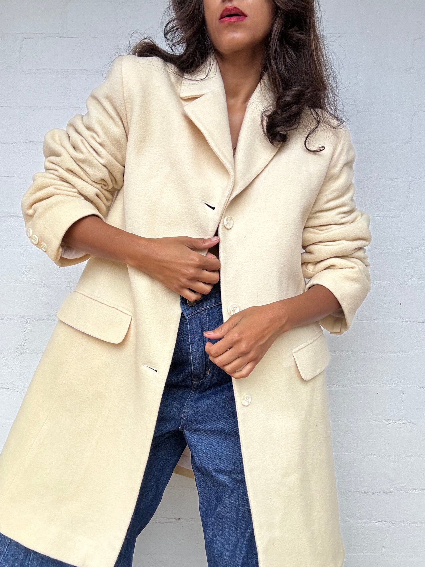 Vintage Esprit Padded Cashmere Blend Coat
