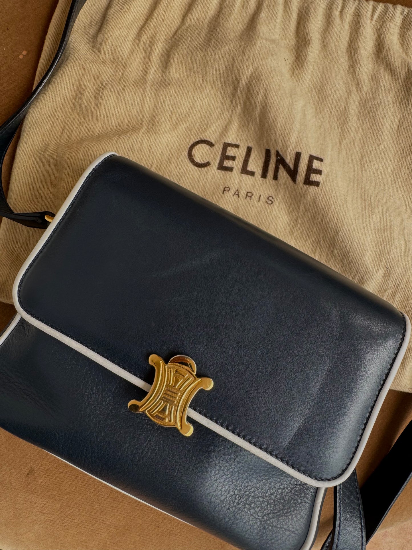 Rare Vintage Céline Triomphe Box Bag