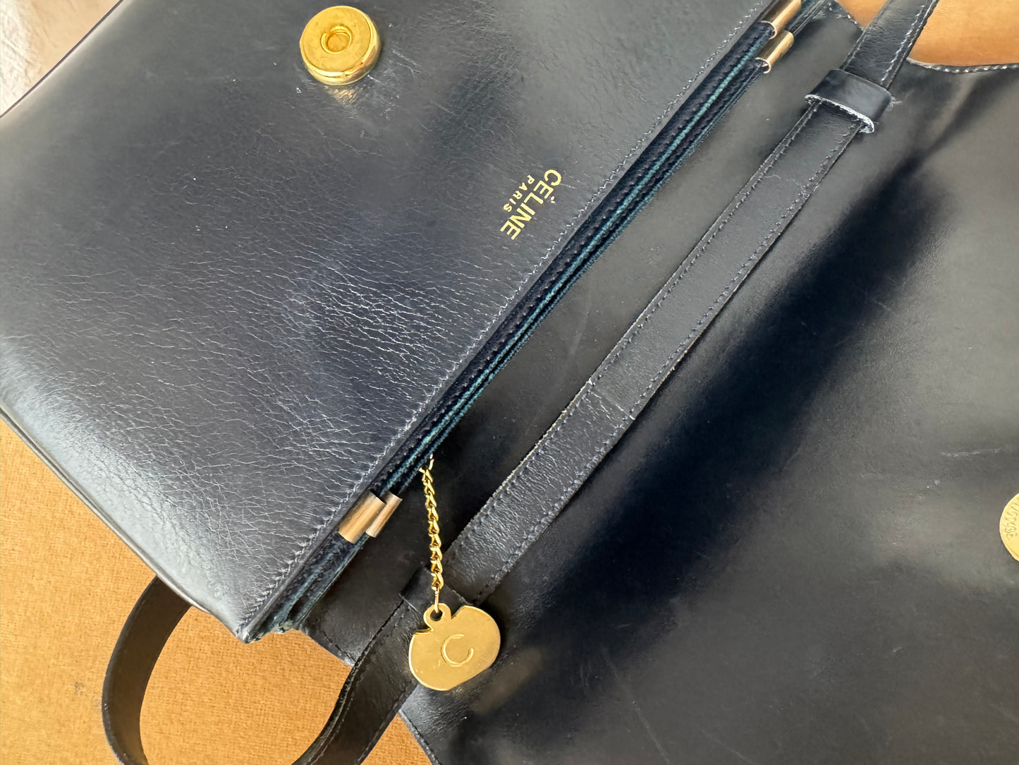 Vintage Céline Horsebit Leather Shoulder Bag