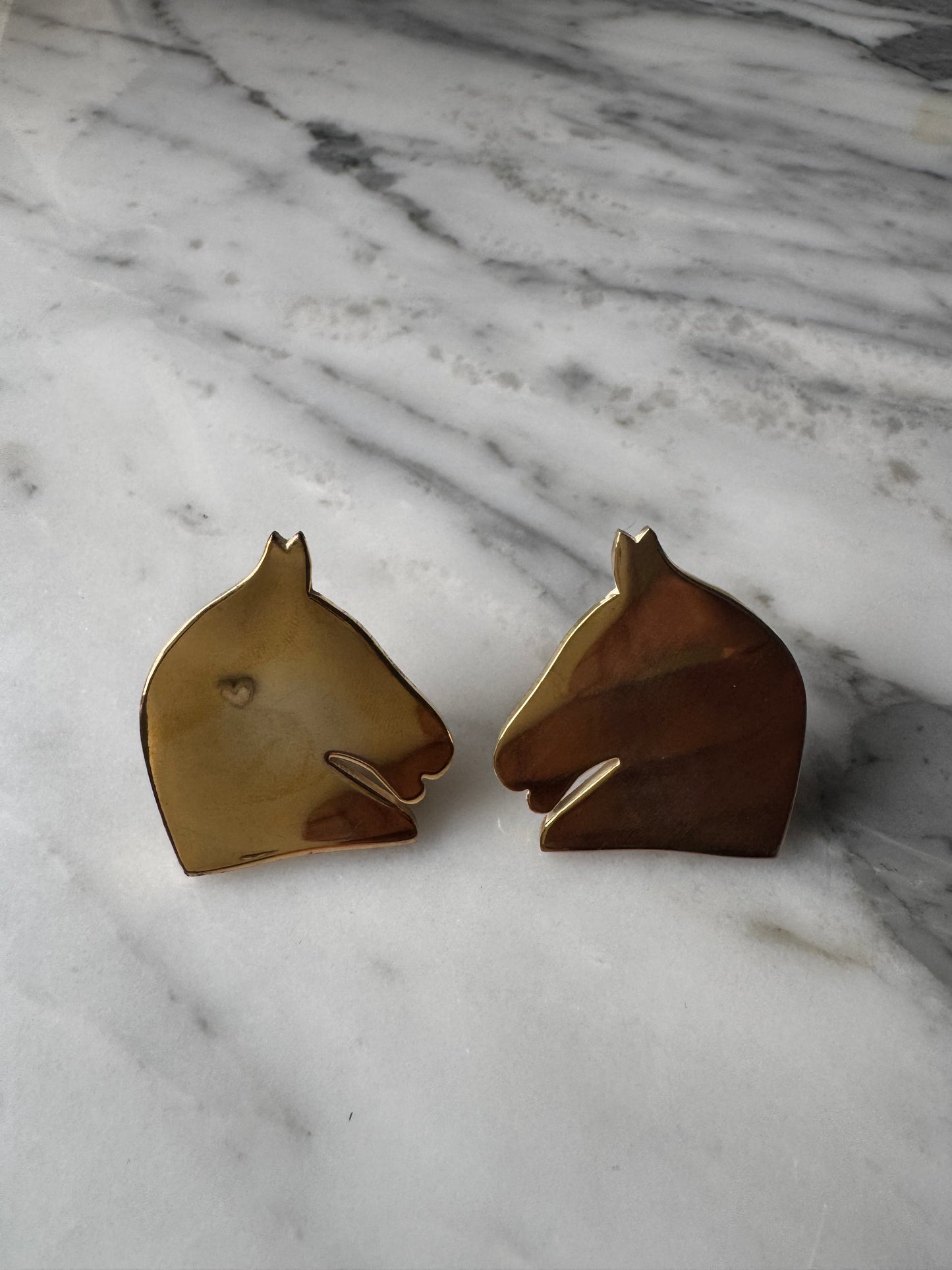 Rare Vintage Hermes Horse Motif Earrings