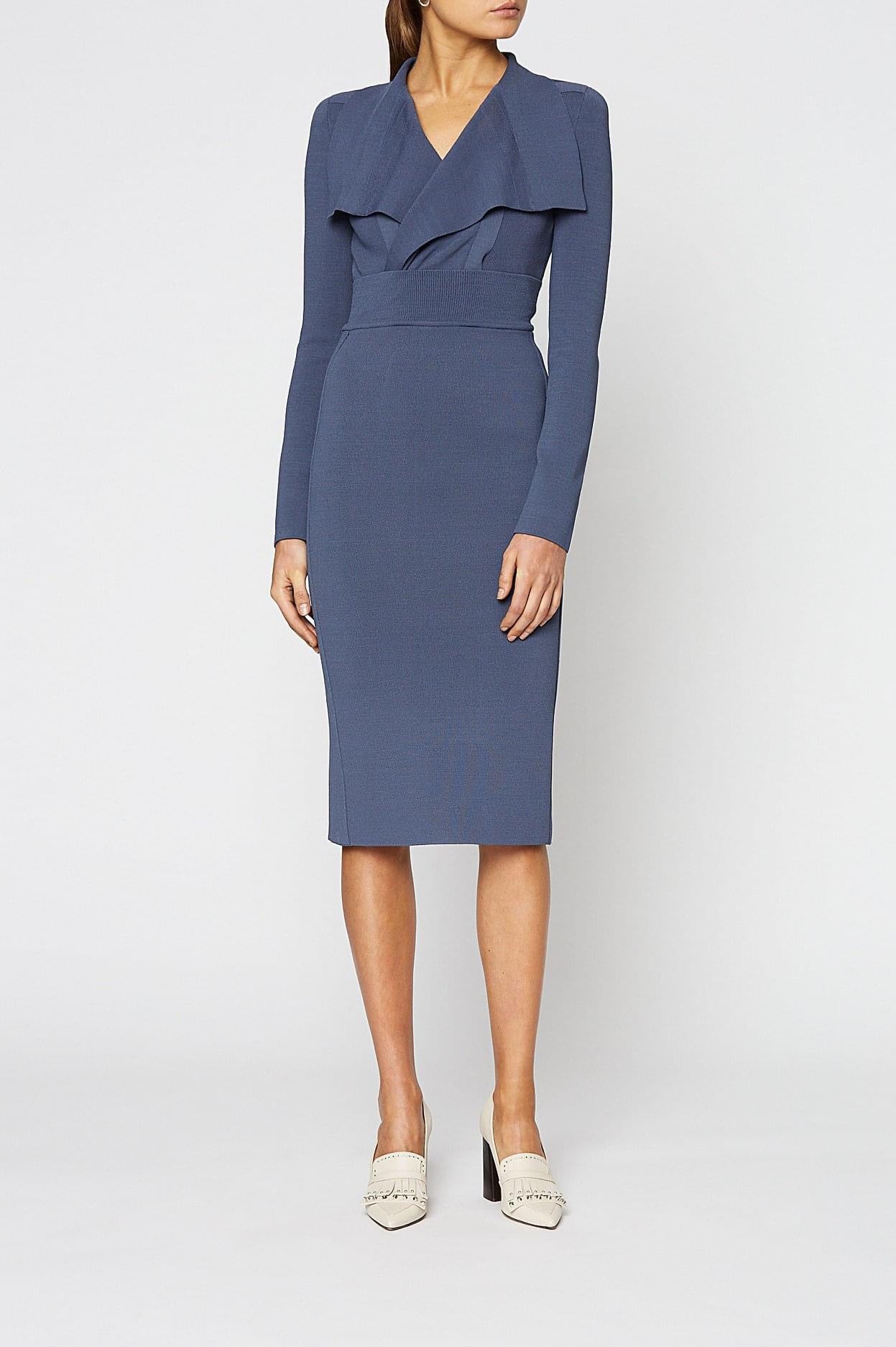 Scanlan & Theodore Midi Crepe Knit Dress