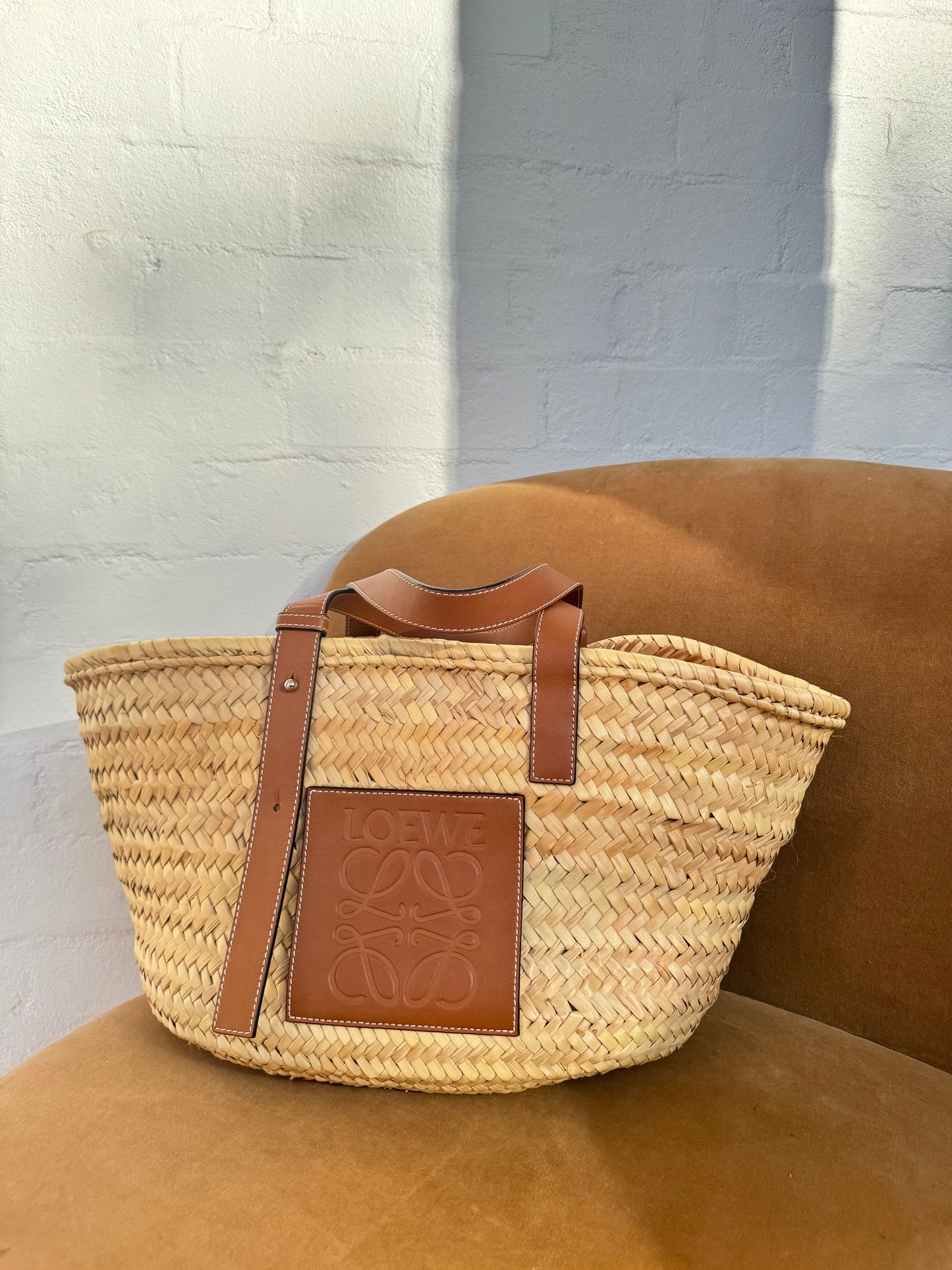 Loewe Leather Trim Basket Bag