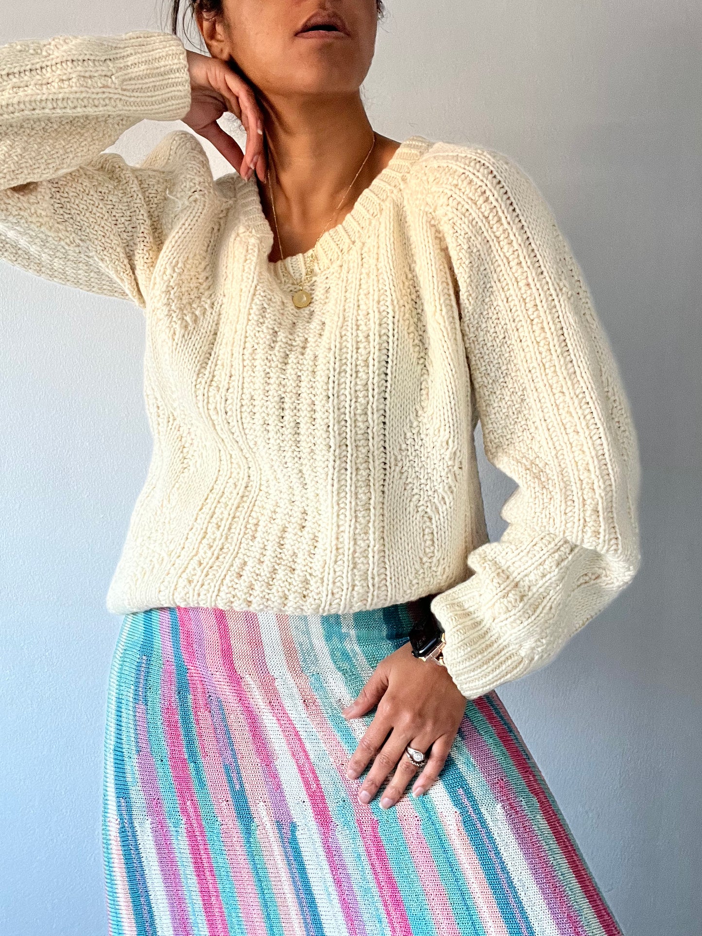 Vintage Candy stripe knit skirt