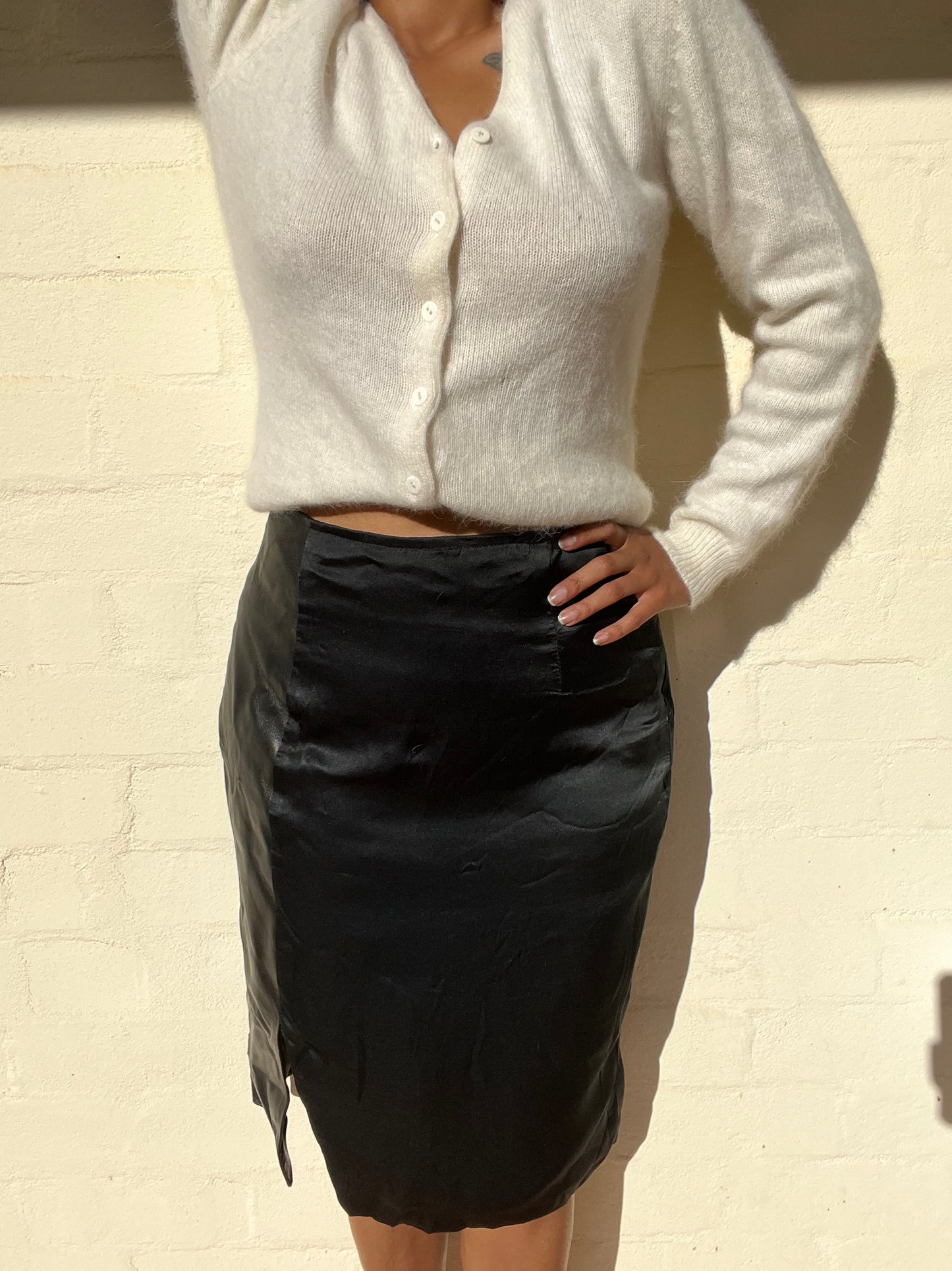 Silk & Leather Skirt