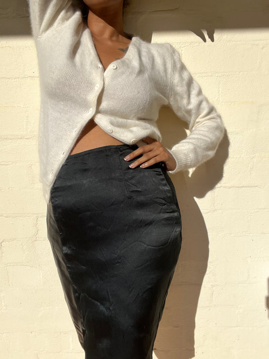 Silk & Leather Skirt