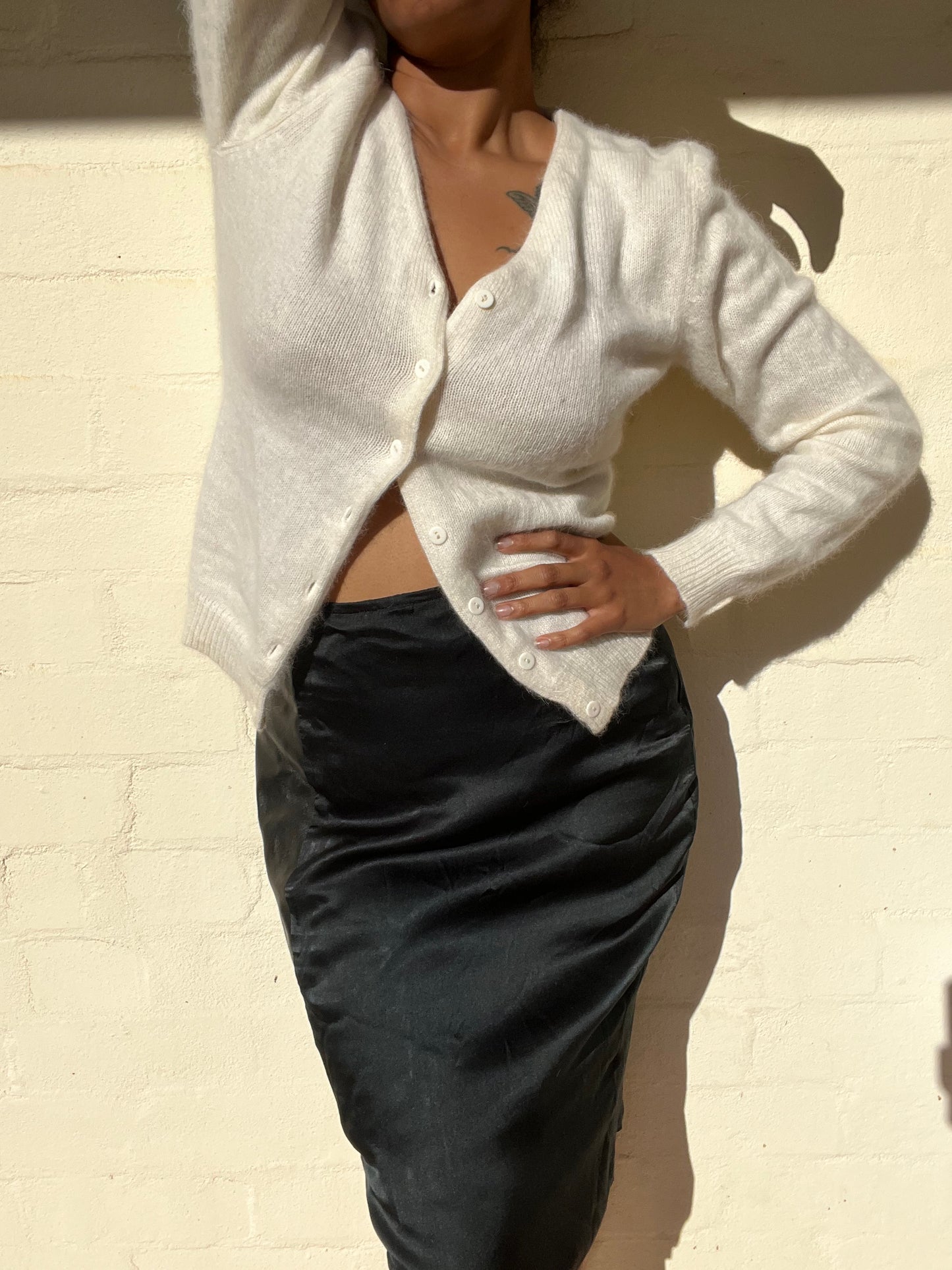 Silk & Leather Skirt