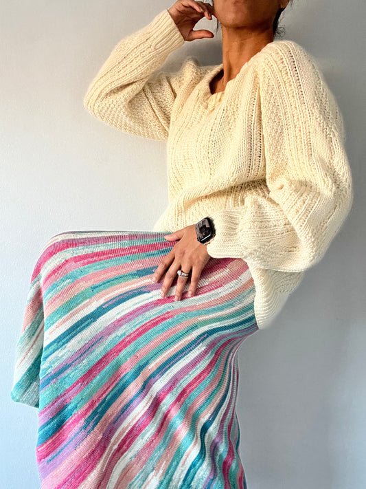 Vintage Candy stripe knit skirt